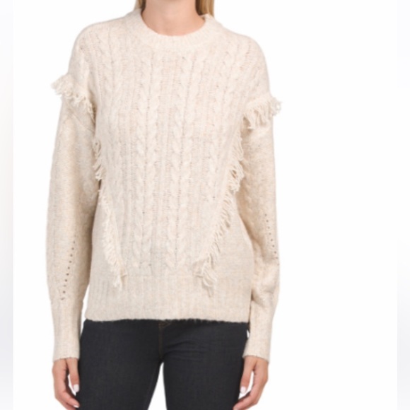 Men's Distressed Fringe Detail Sweater
